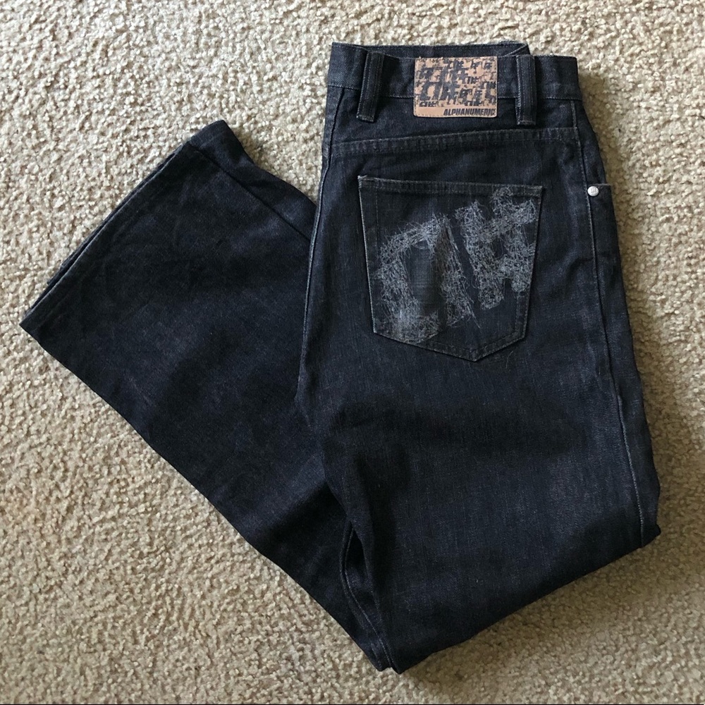 Rare Alphanumeric Black Denim Jeans